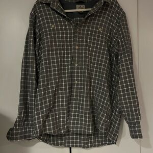 L.L. Bean Gray Checkered Shirt